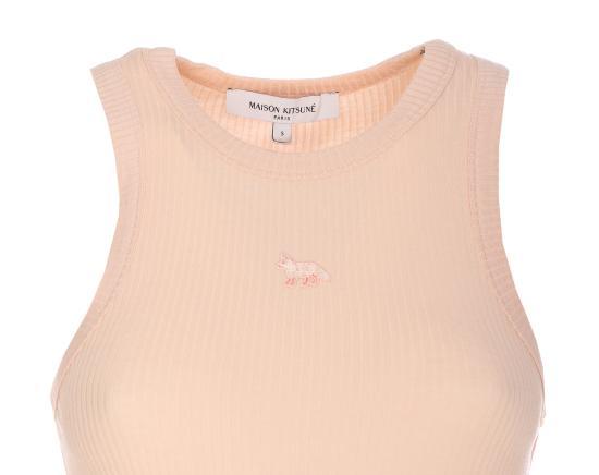 Maison Kitsune Pale Pink Sleeveless Cotton T-Shirt