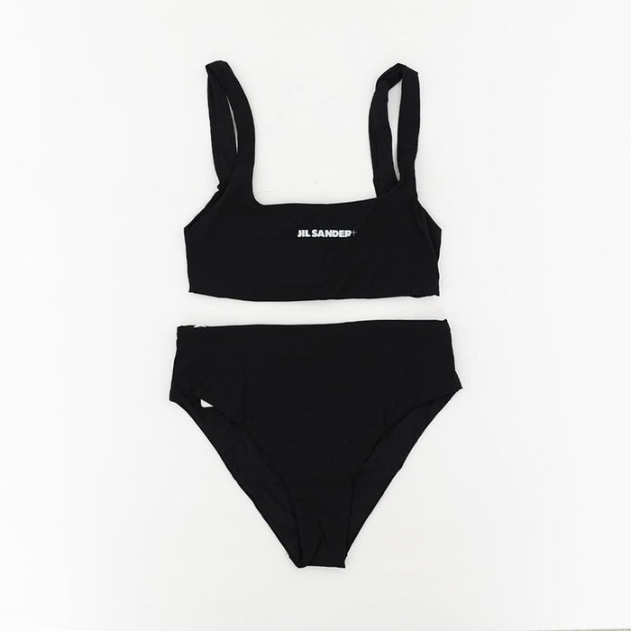 JIL SANDER Classic Plus Logo Swim Bikini Black Women’s Set