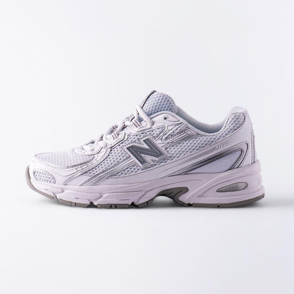 New Balance White Silver Metallic Low-Top Sneakers
