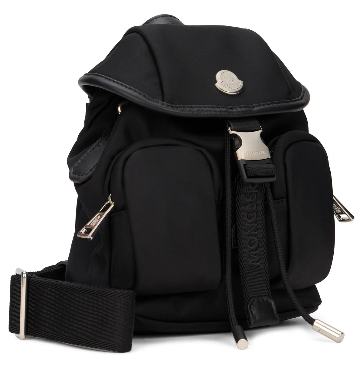 Moncler Black Leather Quilted Shoulder Bag