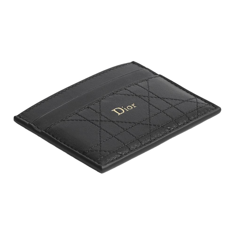 DIOR Trianon Freesia Black Leather Card Holder