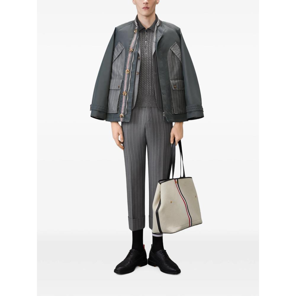 THOM BROWNE Gray Wool Turtleneck Sweater for Men