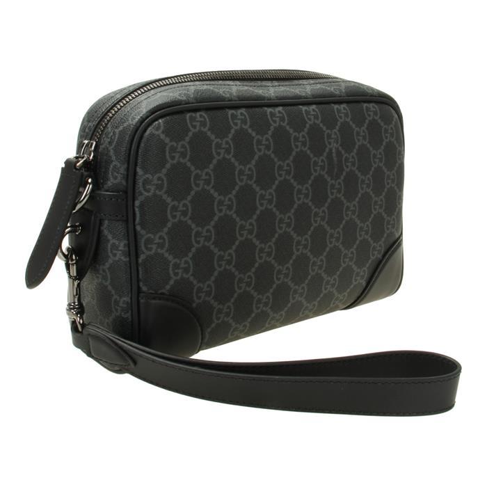 GUCCI GG Emblem Small Crossbody Bag Black Leather