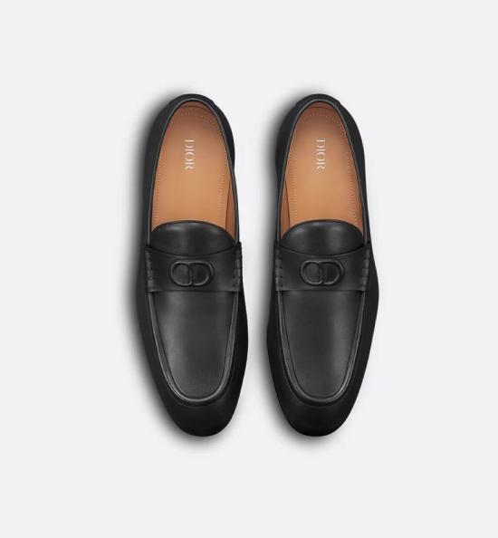 DIOR Leather Loafers Mens Black Classic Dress Shoes 3LO155ZAS900 BLACK DOM