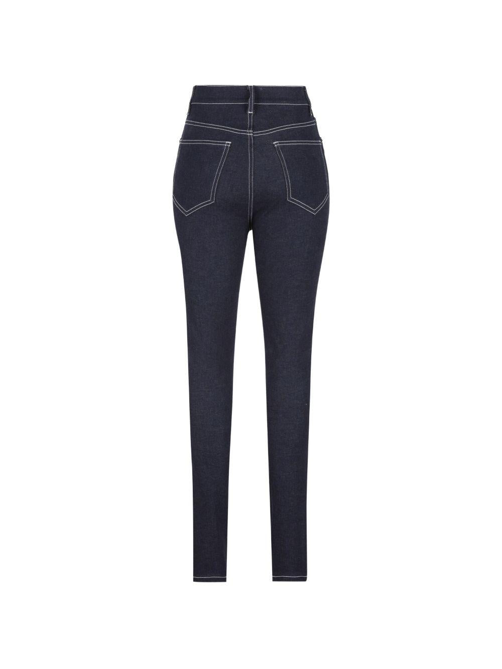 CELINE Light Wash High Rise Straight Leg Denim Jeans