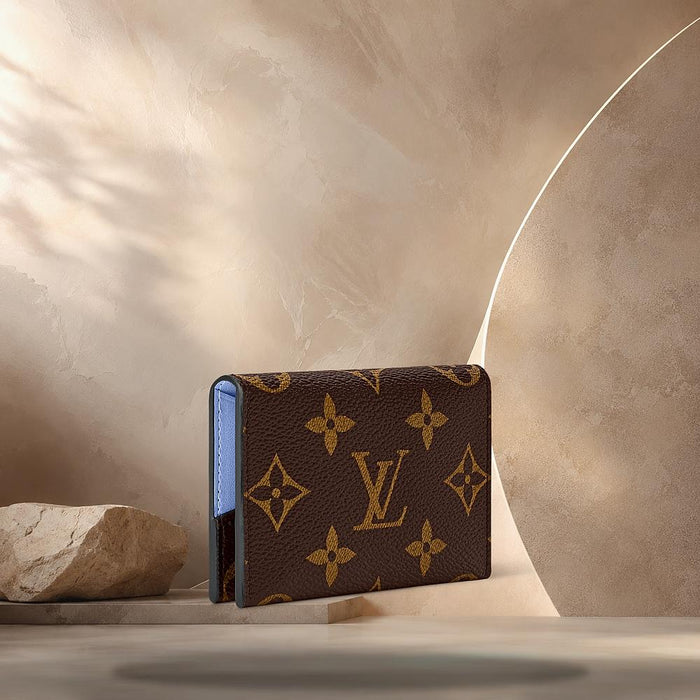 Louis Vuitton Monogram Blue Frost Silver Slim Card Holder