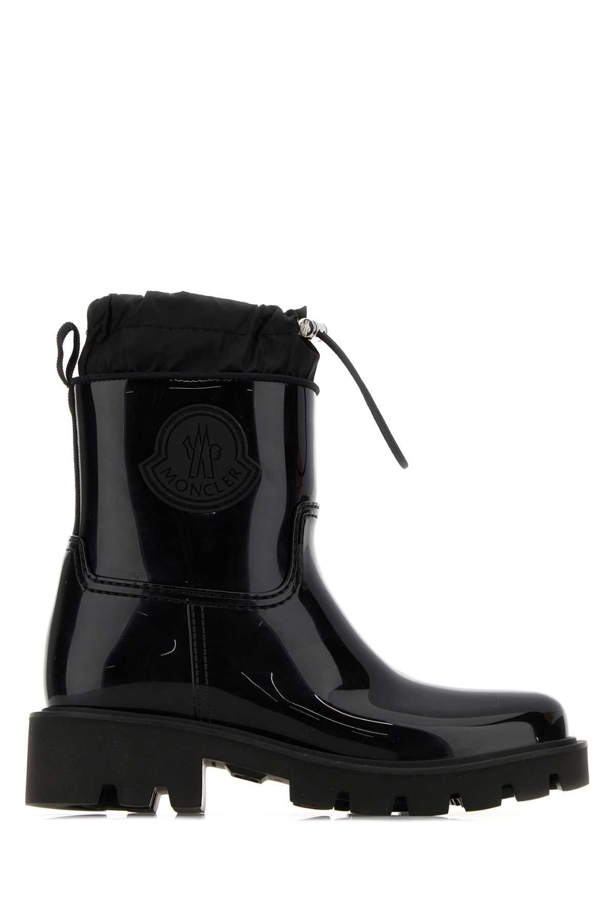 Moncler Black Leather Ankle Boots Women’s