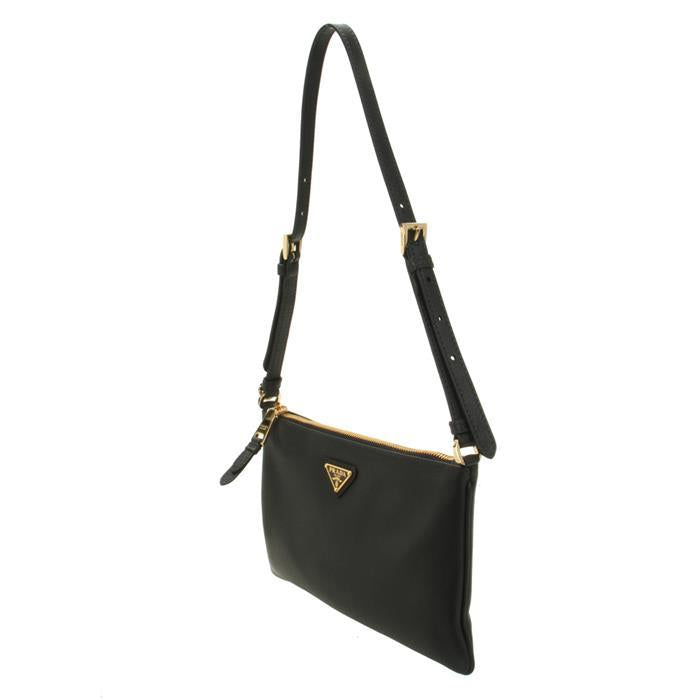 PRADA Soft Leather Shoulder Bag Black