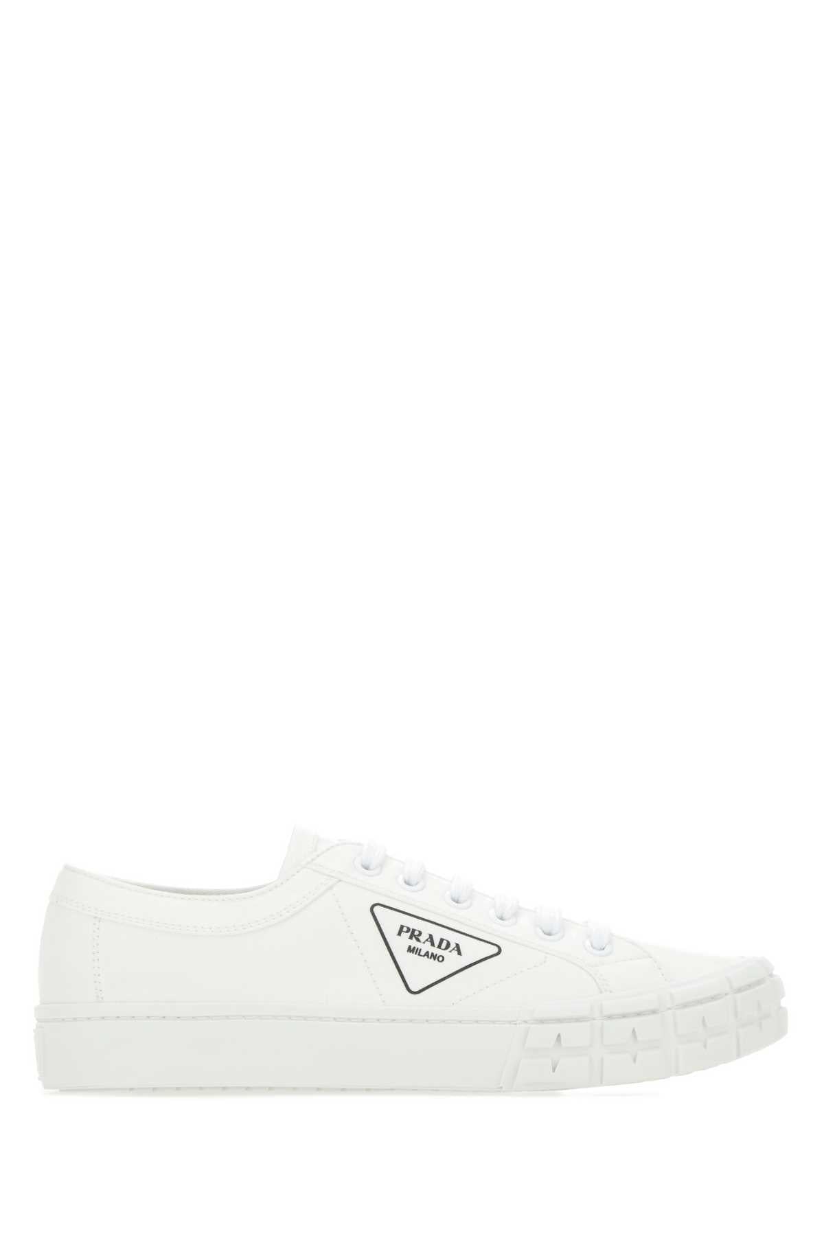 PRADA Black Leather Low Top Sneakers