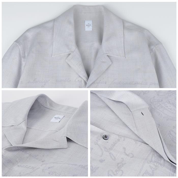 berluti Embroidered Scritto Overshirt Long Sleeve Shirt R28HCL112001 53N