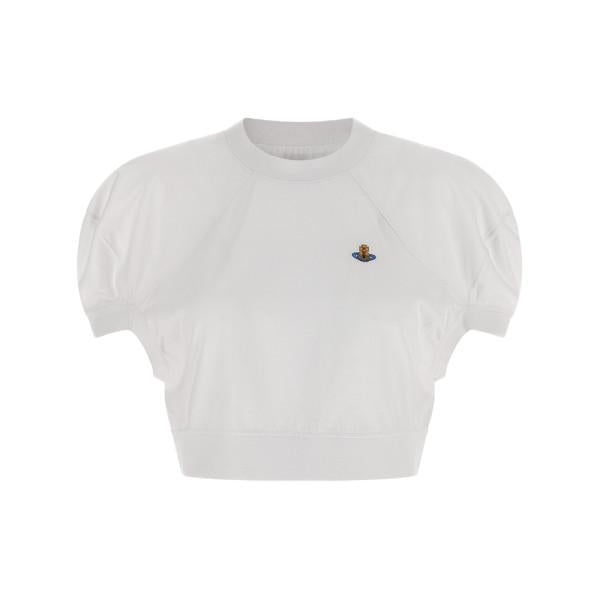 Vivienne Westwood ORB Logo Football Crop T-Shirt White
