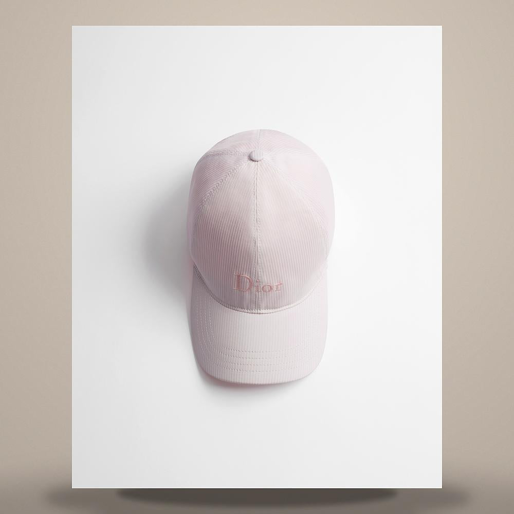 DIOR Light Pink Silk Cotton Dioriviera Mariniere D-Player Cap CPC00195ETWSC400