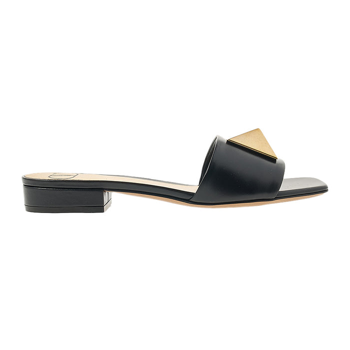 VALENTINO Garavani One Stud Leather Sandals Black Women