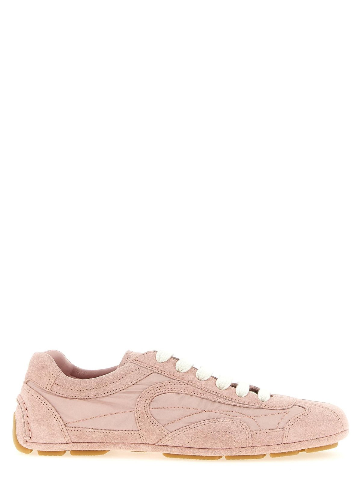 PRADA White Leather Low-Top Sneakers