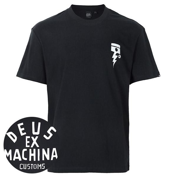 Deus Ex Machina Black Piston Graphic T-Shirt Men’s Cotton D261 MTS 144