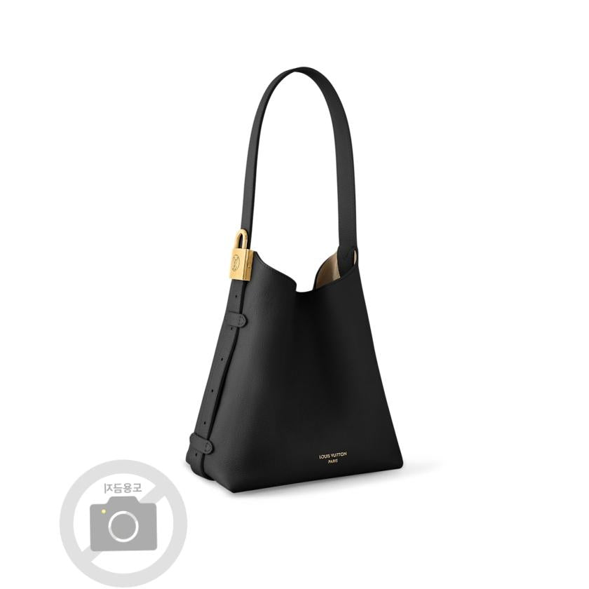 Louis Vuitton Low Key Hobo PM Black Leather Shoulder Bag for Women