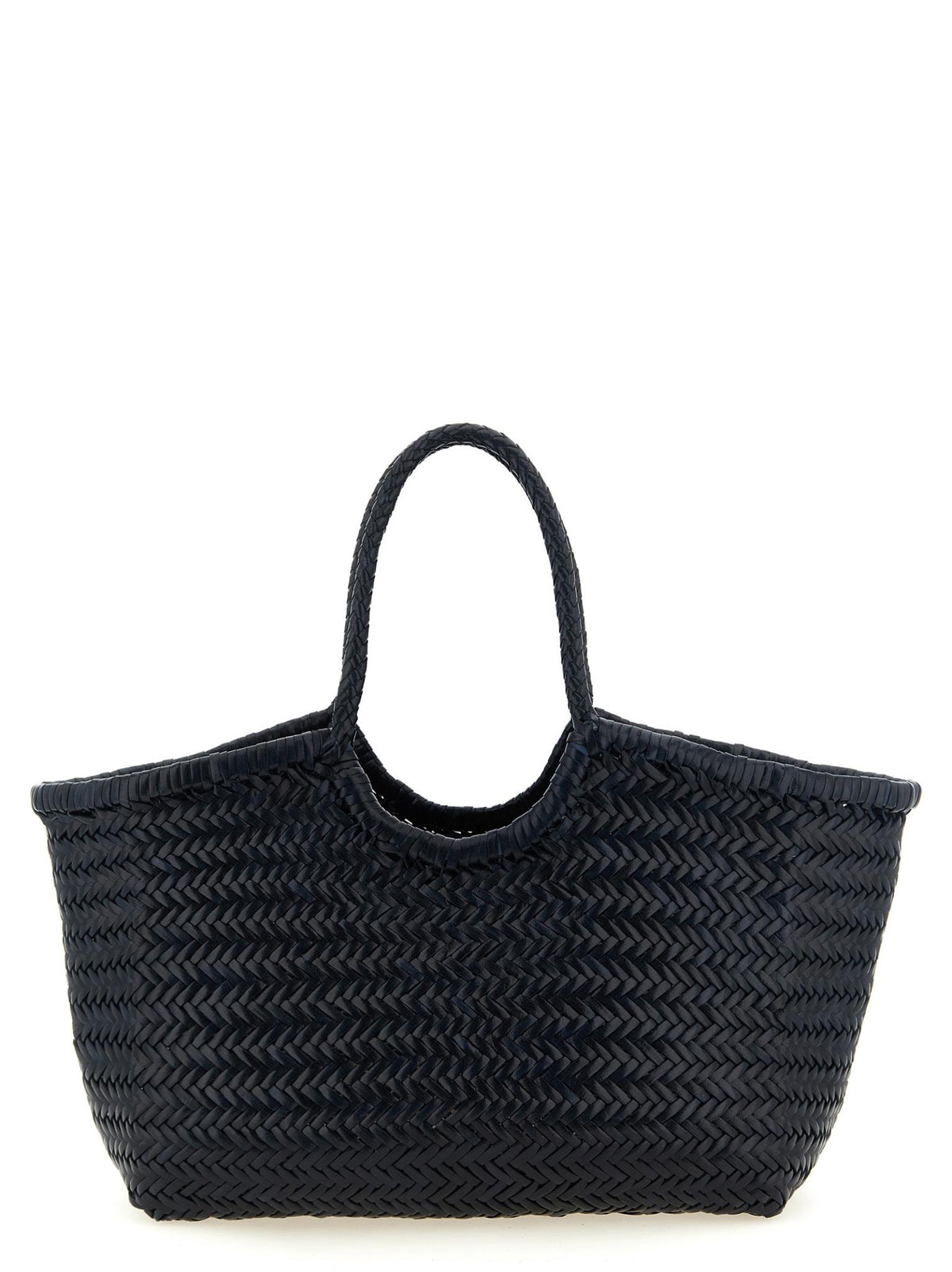 Dragon Diffusion Woven Leather Shoulder Bag Marine Blue