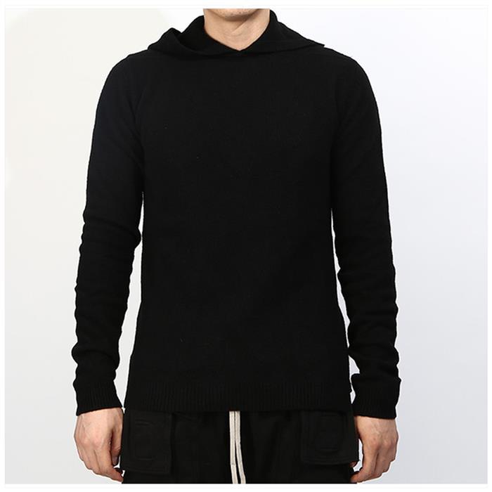 Rick Owens Cashmere Hooded Zip Sweater Black Men’s Knit