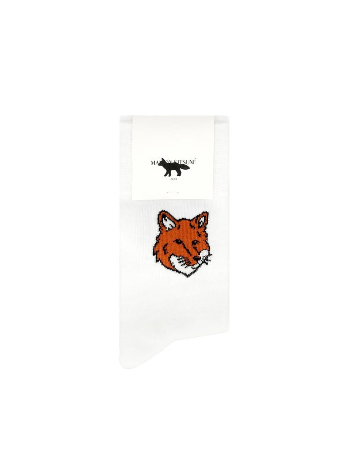 Maison Kitsune Unisex Cotton Socks White PM06400 KT0010 P100