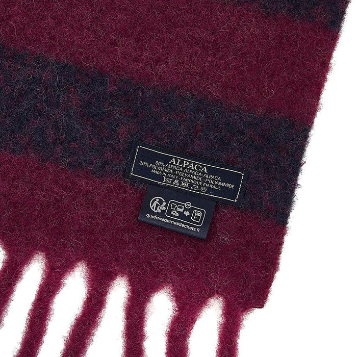 Maison Kitsune Striped Logo Patch Unisex Scarf LW06202WA0019 GRAPEIB