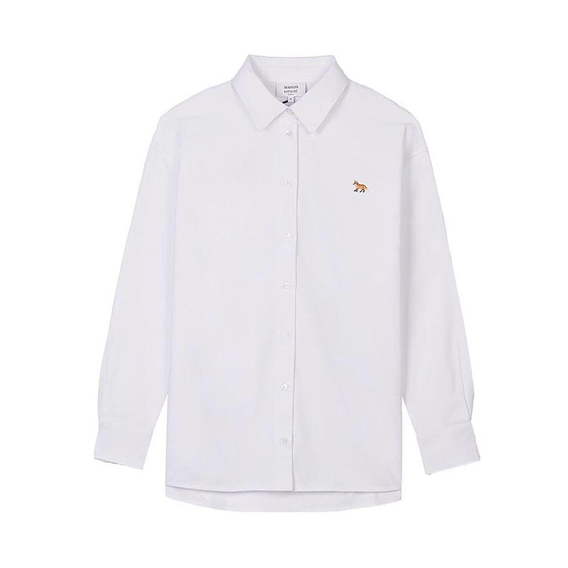 Maison Kitsune Women Baby Fox Casual Shirt White Cotton Shirt