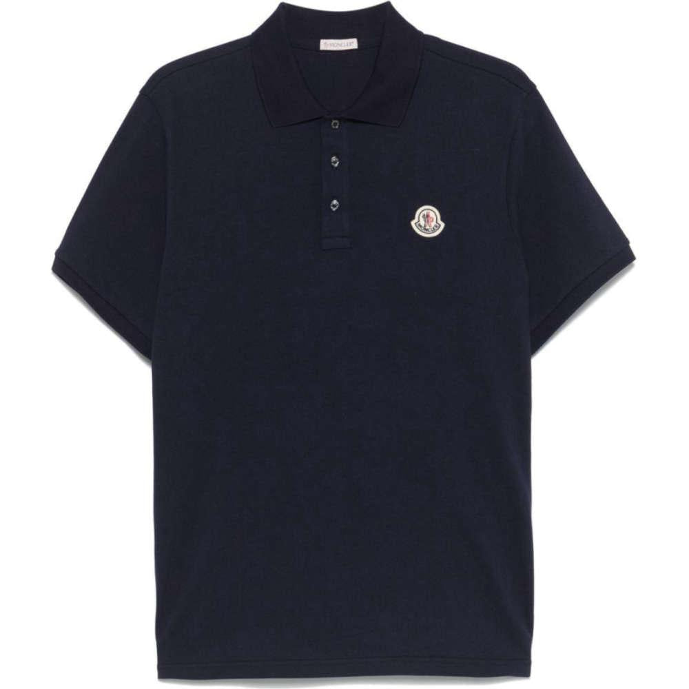 Moncler Navy Logo Patch Polo T-Shirt Unisex Cotton