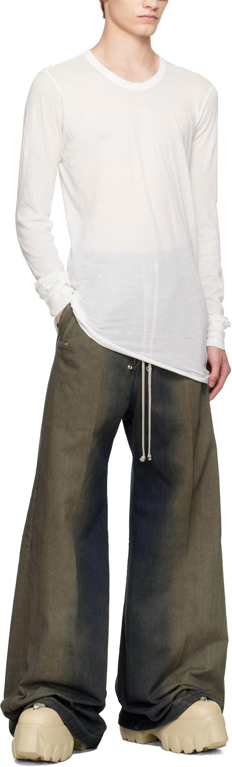 Rick Owens Degrade Slub Denim Dark Dust Wide Bela Sweatpants Joggers