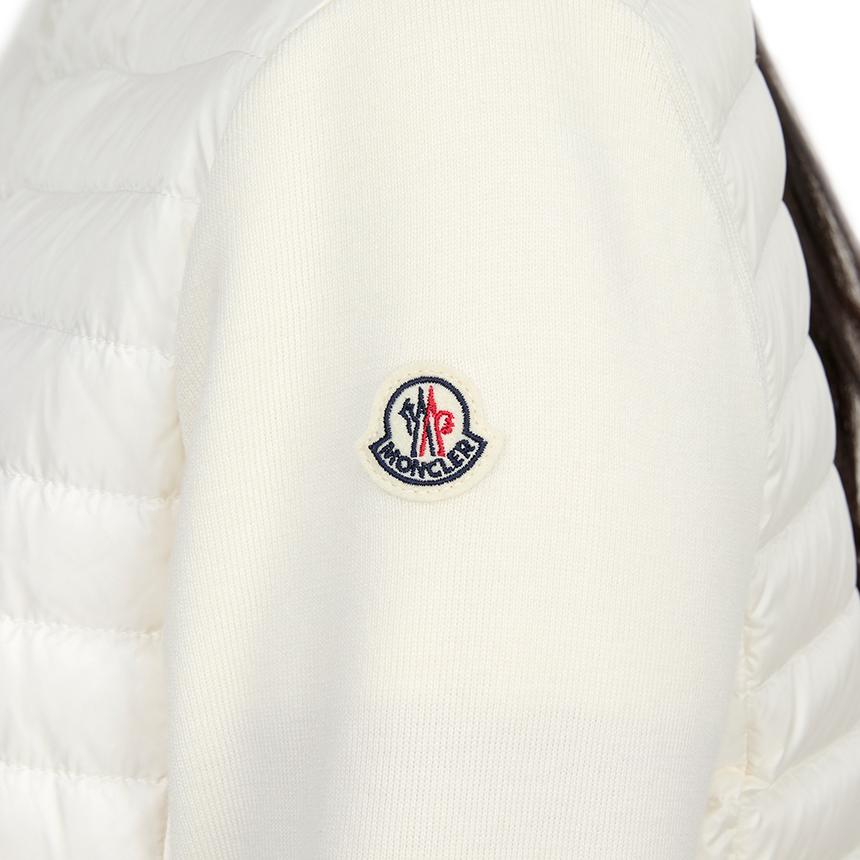 Moncler Women’s Padded Zip-Up Cardigan White Knit