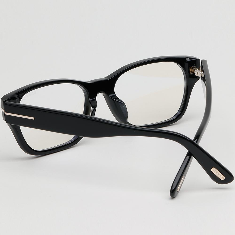 TOM FORD Blue Light Blocking Square Acetate Eyeglasses Asian Fit TF5781DB 001