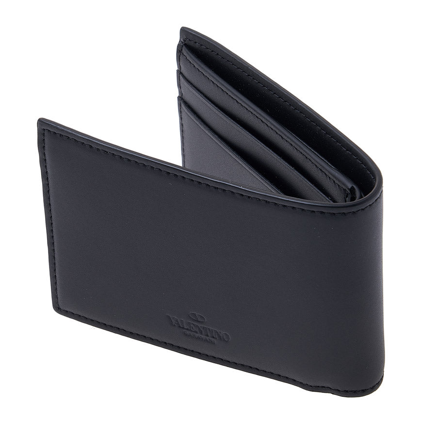 VALENTINO Garavani VLTN Logo Men’s Leather Bifold Wallet Blac 2Y2P0T56 LVN 0NI 1