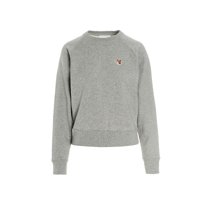 Maison Kitsune Women's Fox Head Patch Crewneck Sweatshirt Gray