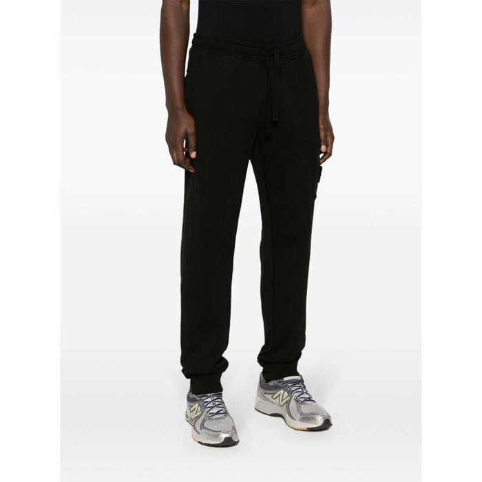 STONE ISLAND Black Cotton Fleece Cargo Pants Unisex