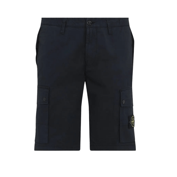 STONE ISLAND Men’s Cargo Shorts Black Cotton