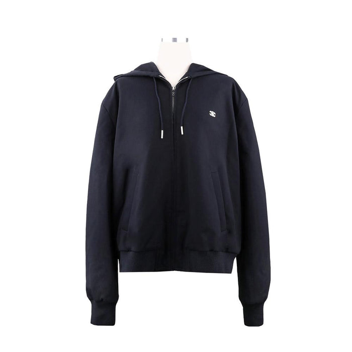 CELINE Hooded Triomphe Cotton Twill Blouson Jacket Navy 2W96C208R 07MR