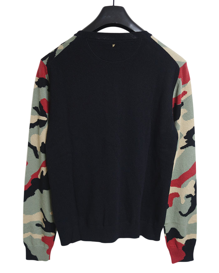 VALENTINO Multicolor Camouflage Cashmere Crewneck Sweater