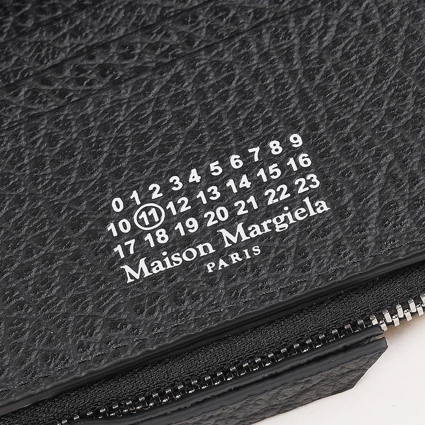 Maison Margiela Unisex Leather Flap Bifold Wallet Black