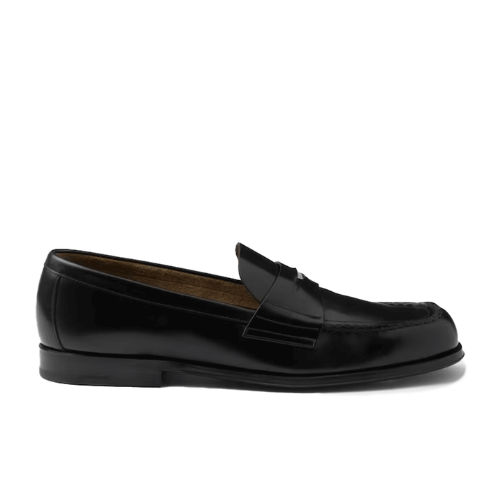 PRADA Triangle Logo Leather Loafers Unisex 22DB201 055 F0002