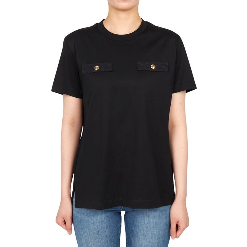 Moncler Mock Pocket Women’s Short Sleeve T-Shirt Black