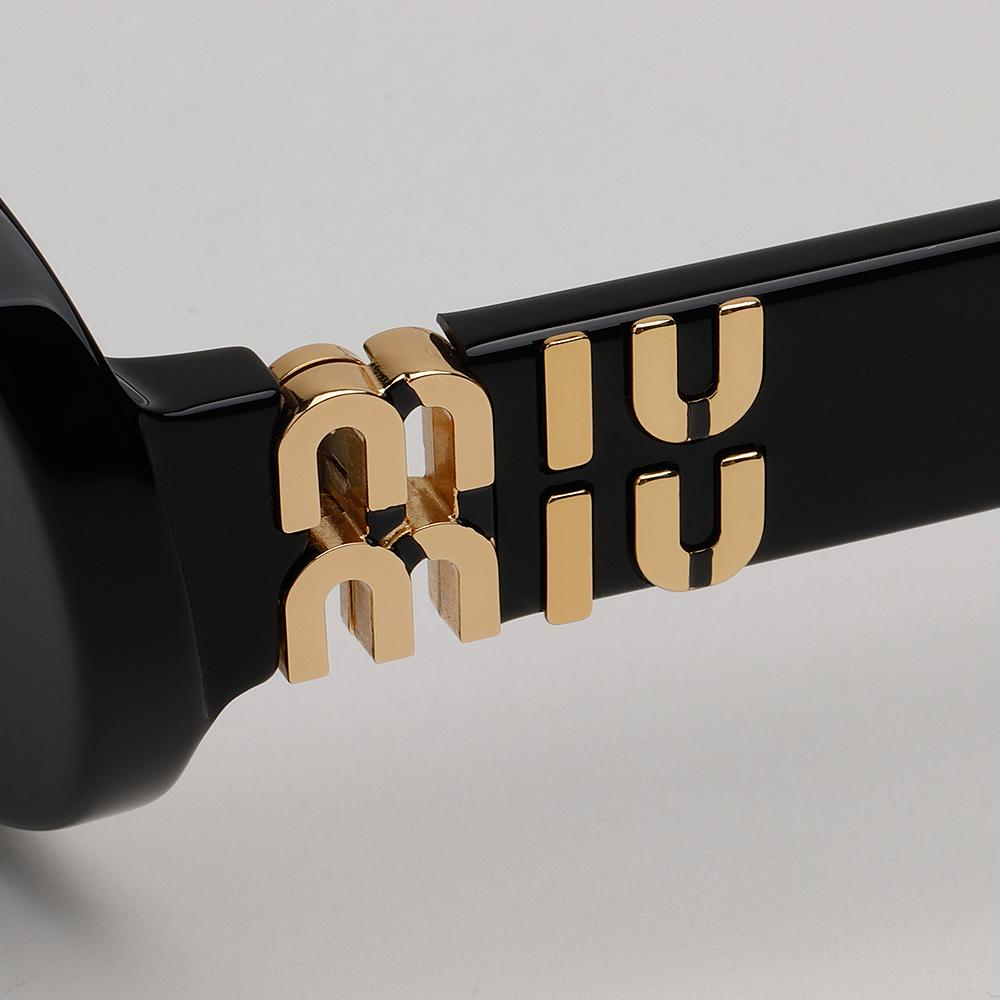 Miu Miu Black Oval Acetate Unisex Sunglasses SMU06Z 1AB 5S0