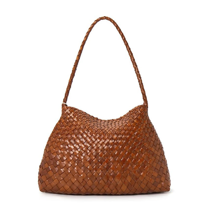 Dragon Diffusion Tan Leather Santa Maria Tote Bag
