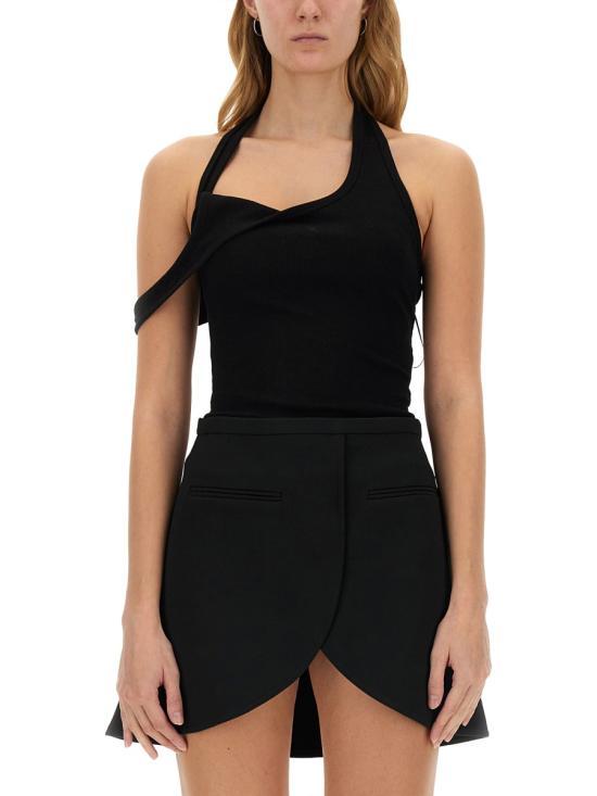 courreges Black Sleeveless Tank Top 424JTO353 JS