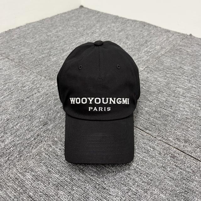 WOOYOUNGMI Logo Embroidered Baseball Cap Adjustable Black Cotton