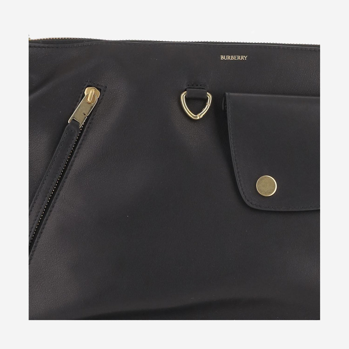 BURBERRY Black Leather Shoulder Bag