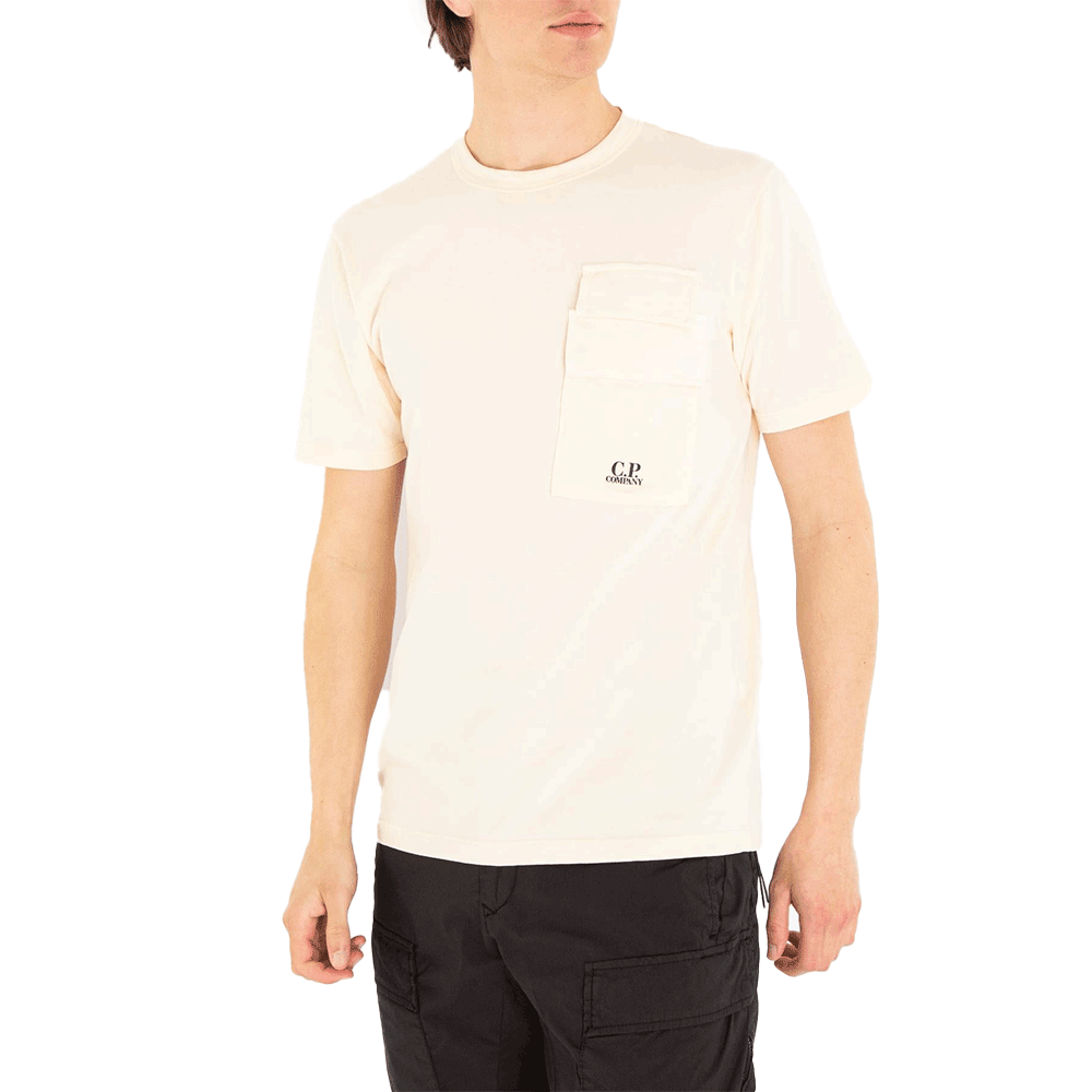 CP Company Short Sleeve Pocket T-Shirt Cream 16CMTS211A