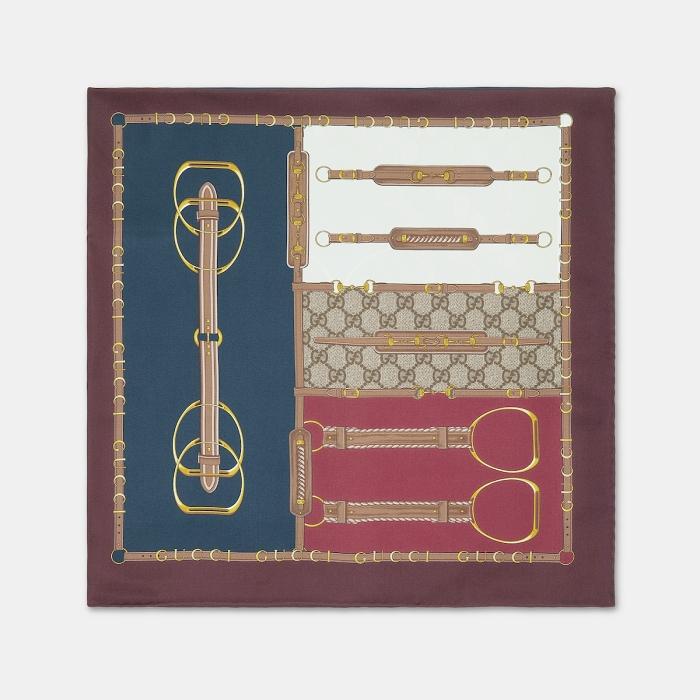 GUCCI Heritage Print Silk Scarf 786222 3G001 6168