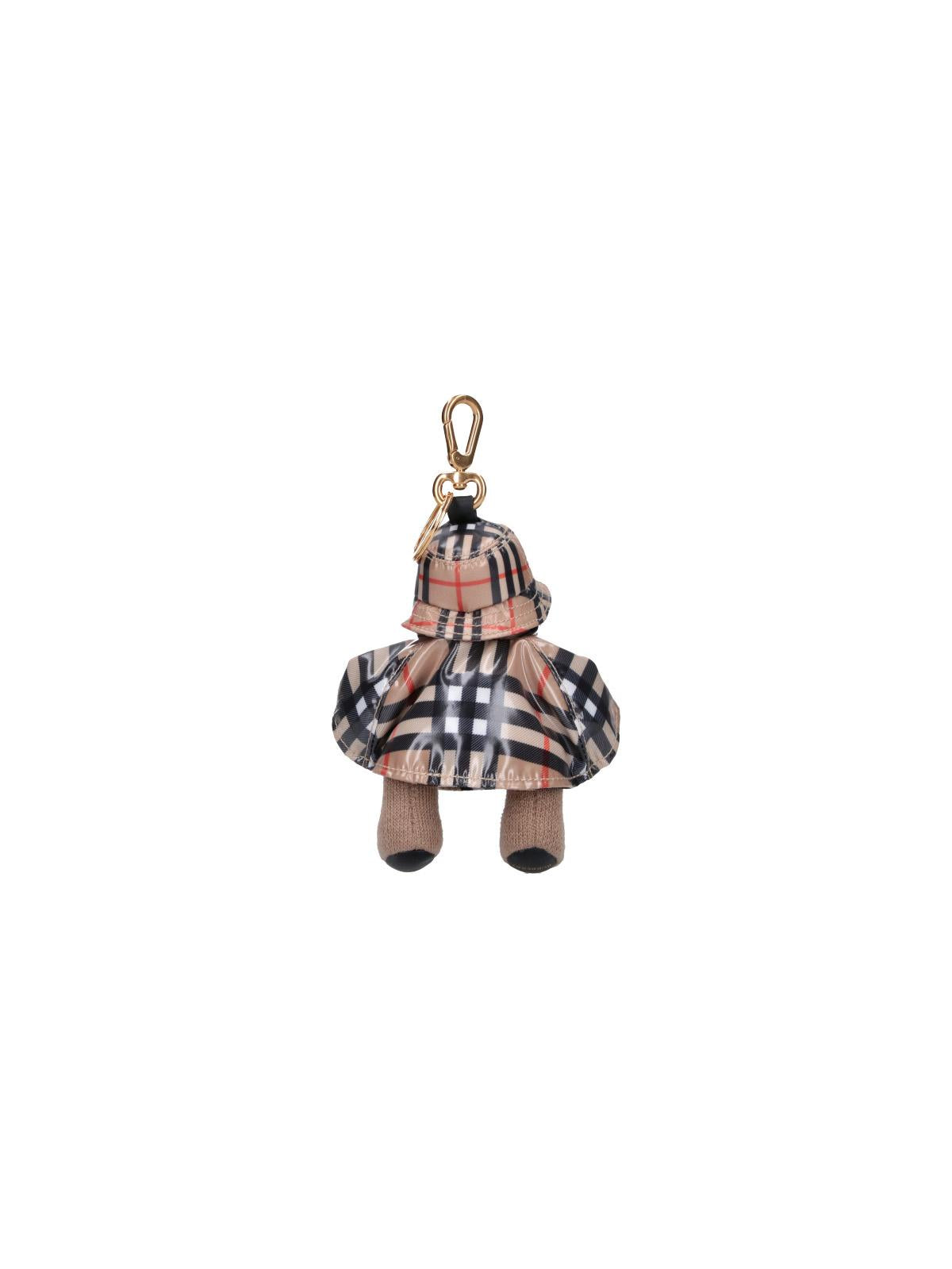 BURBERRY Gold-Tone Monogram Logo Keyring Keychain