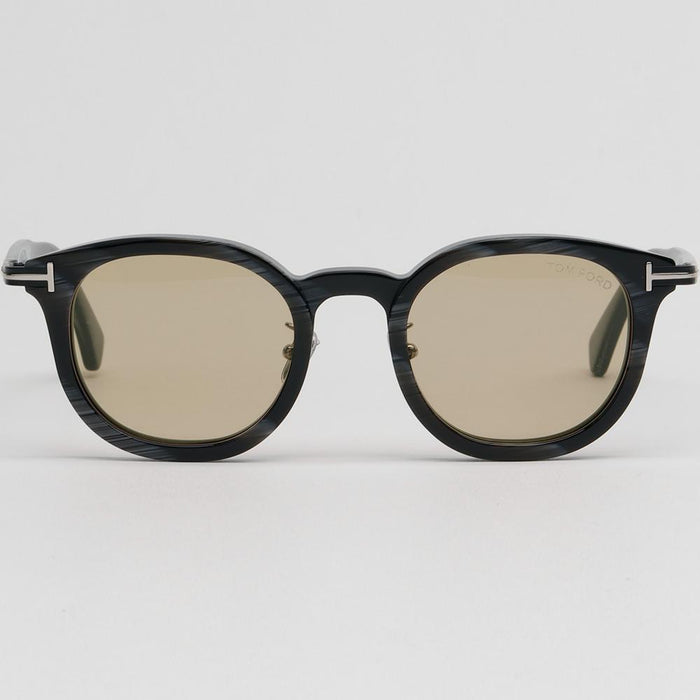 TOM FORD Black Gray Pattern Acetate Asian Fit Brown Tint Sunglasses TF1151D 63E