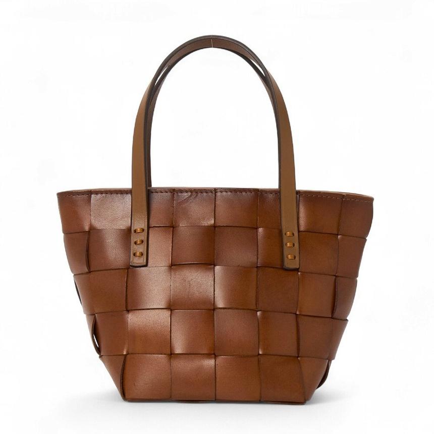 Dragon Diffusion Tan Leather Mini Tote Bag for Women
