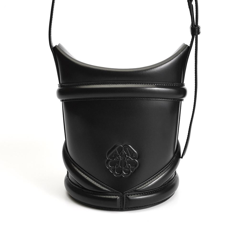 Alexander Mcqueen The Curve Bucket Bag Black Leather Shoulder Bag