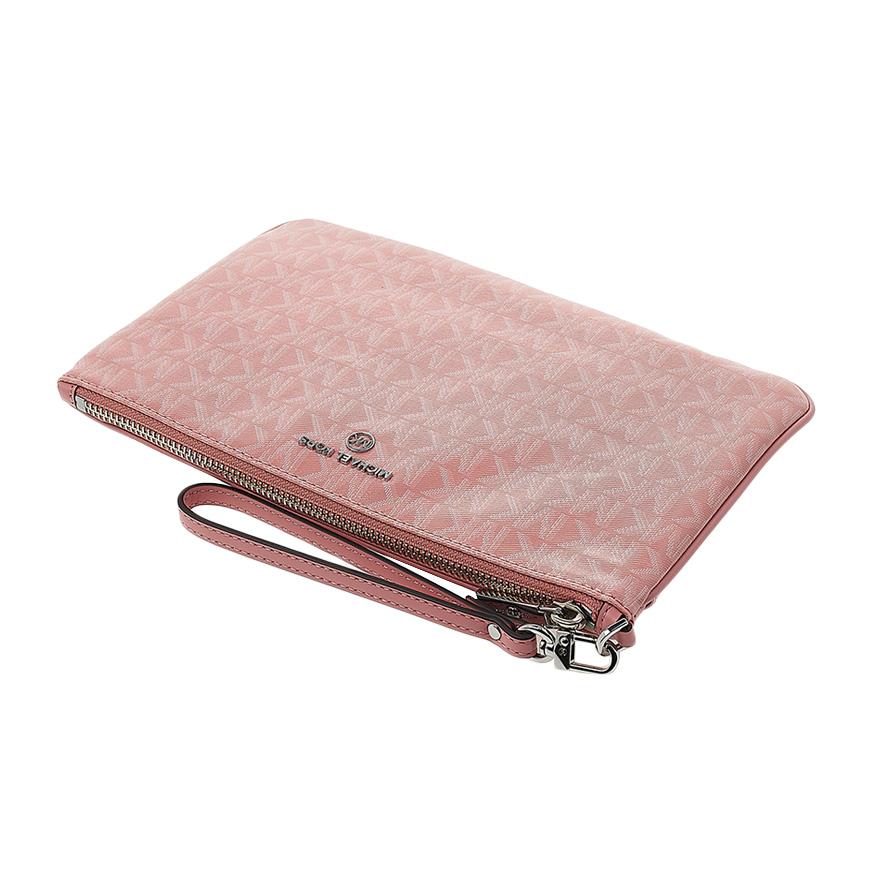 Michael Kors Women’s Logo Clutch Bag Pink Canvas